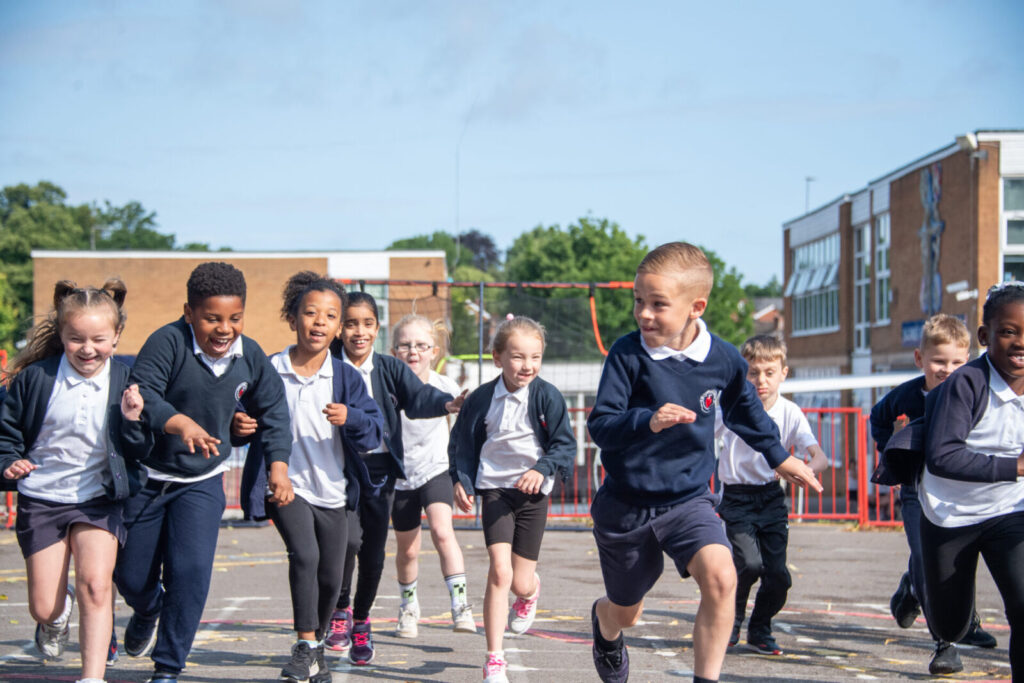 a picture of students in the playground